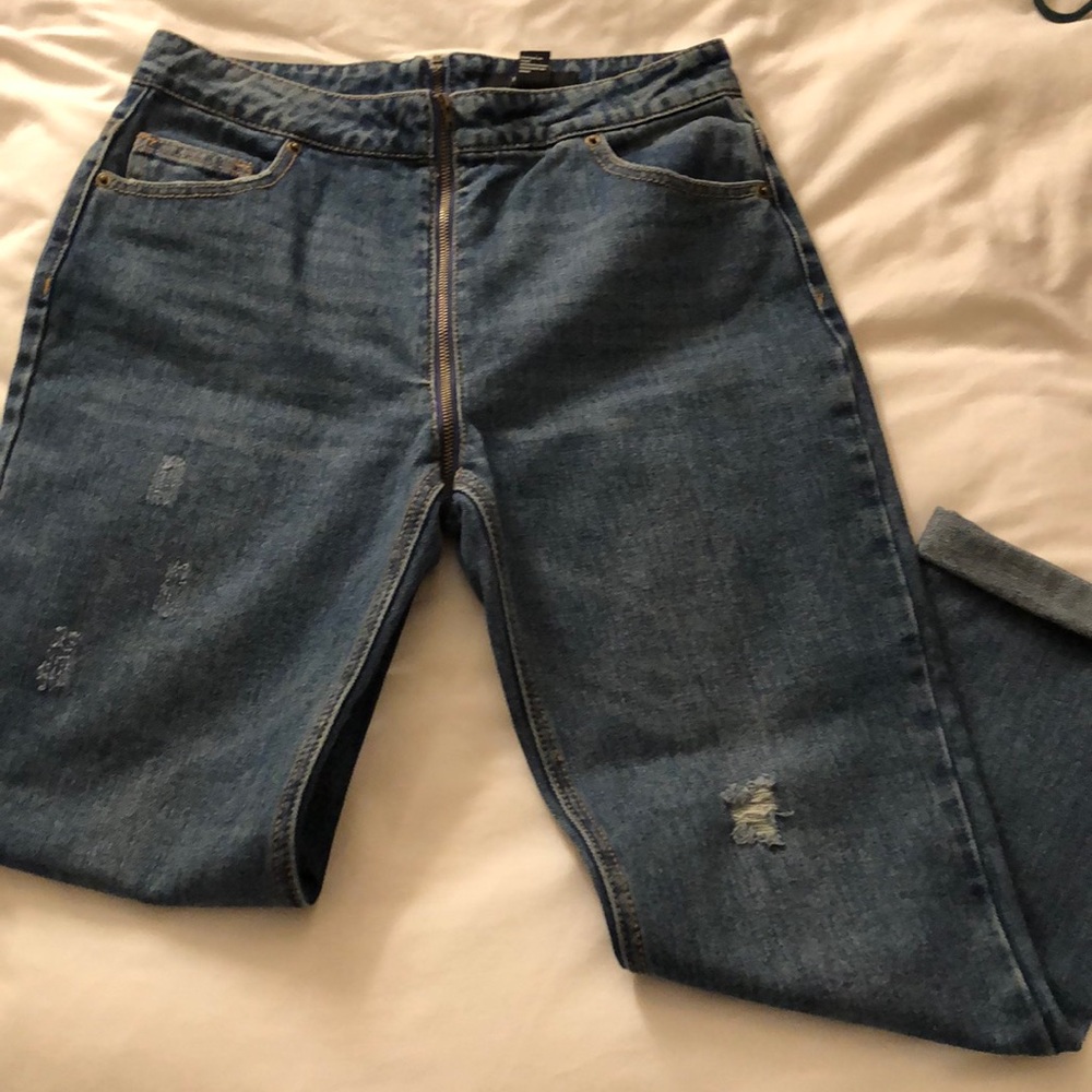 Forever 21 zip up jeans